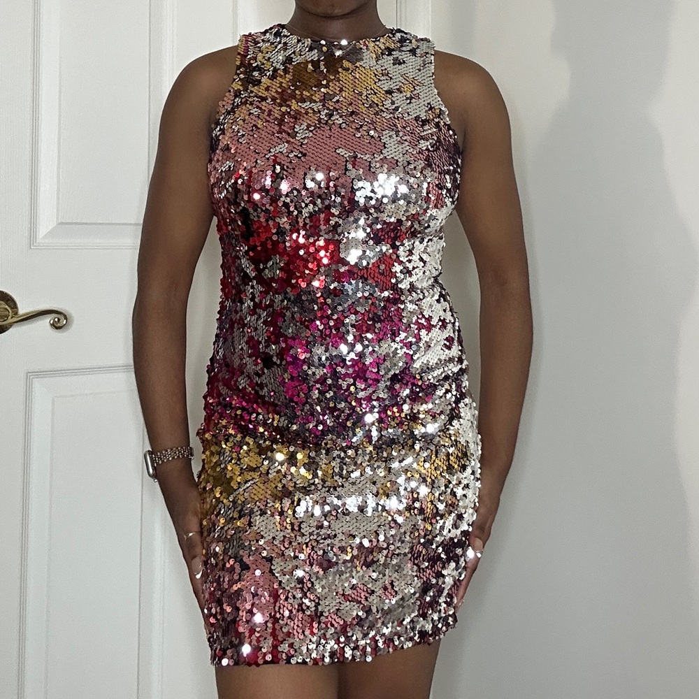Multicolor Sequin Bodycon Dress